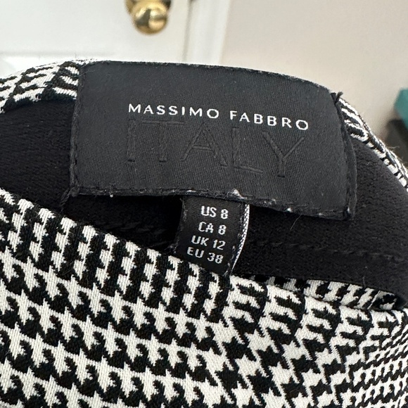 Massimo Fabbro Italy Plaid Houndstooth pants Size 8 Straight ankle leg - Picture 3 of 3